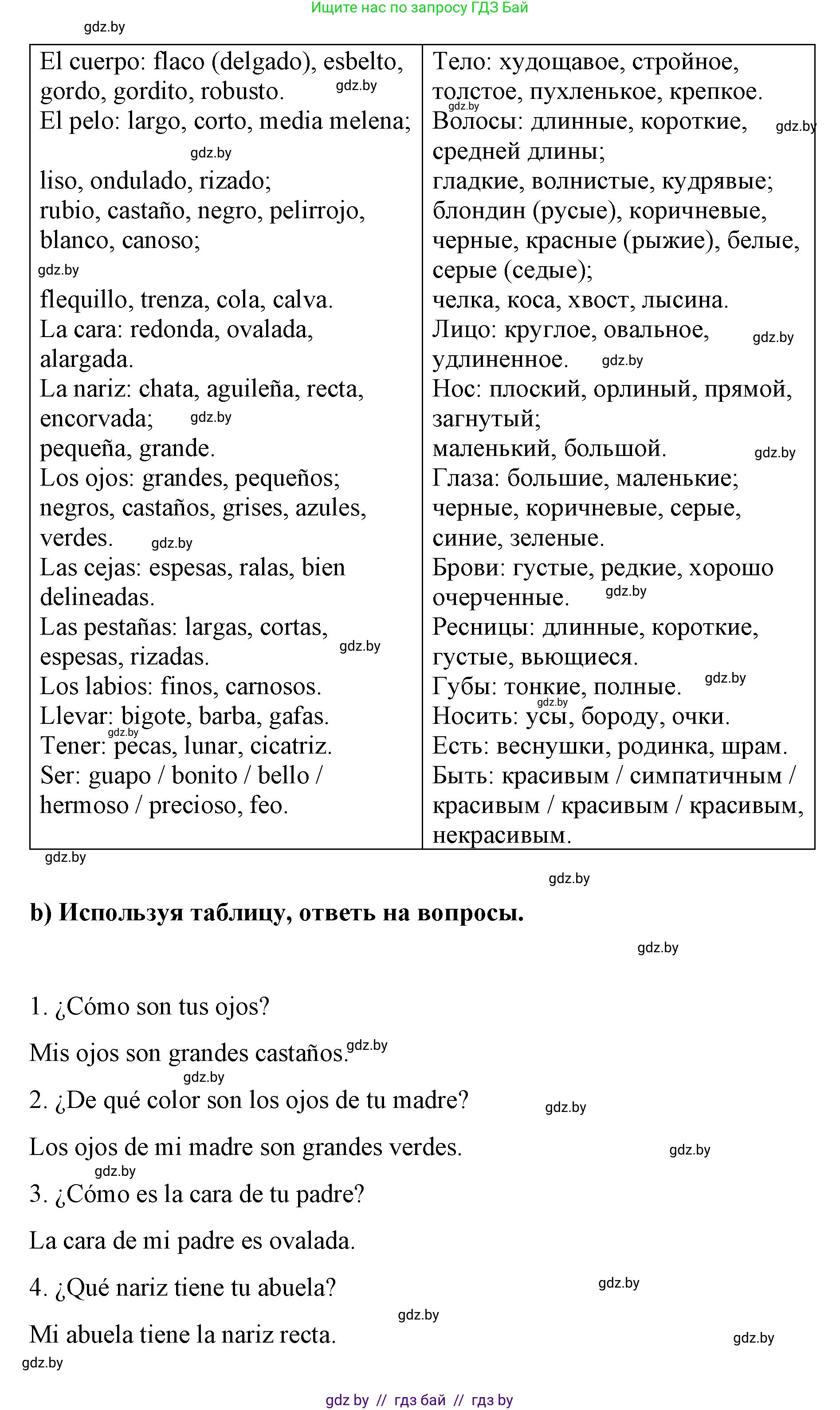 Испанский язык, 7 класс Учебник, авторы: Цыбулева Татьяна Эдуардовна, Пушкина Ольга Александровна, Карпиевич Галина Константиновна, издательство Издательский центр БГУ, Минск, 2019, бирюзового цвета, Часть 1, страница 36, номер 2, Решение (продолжение 2)