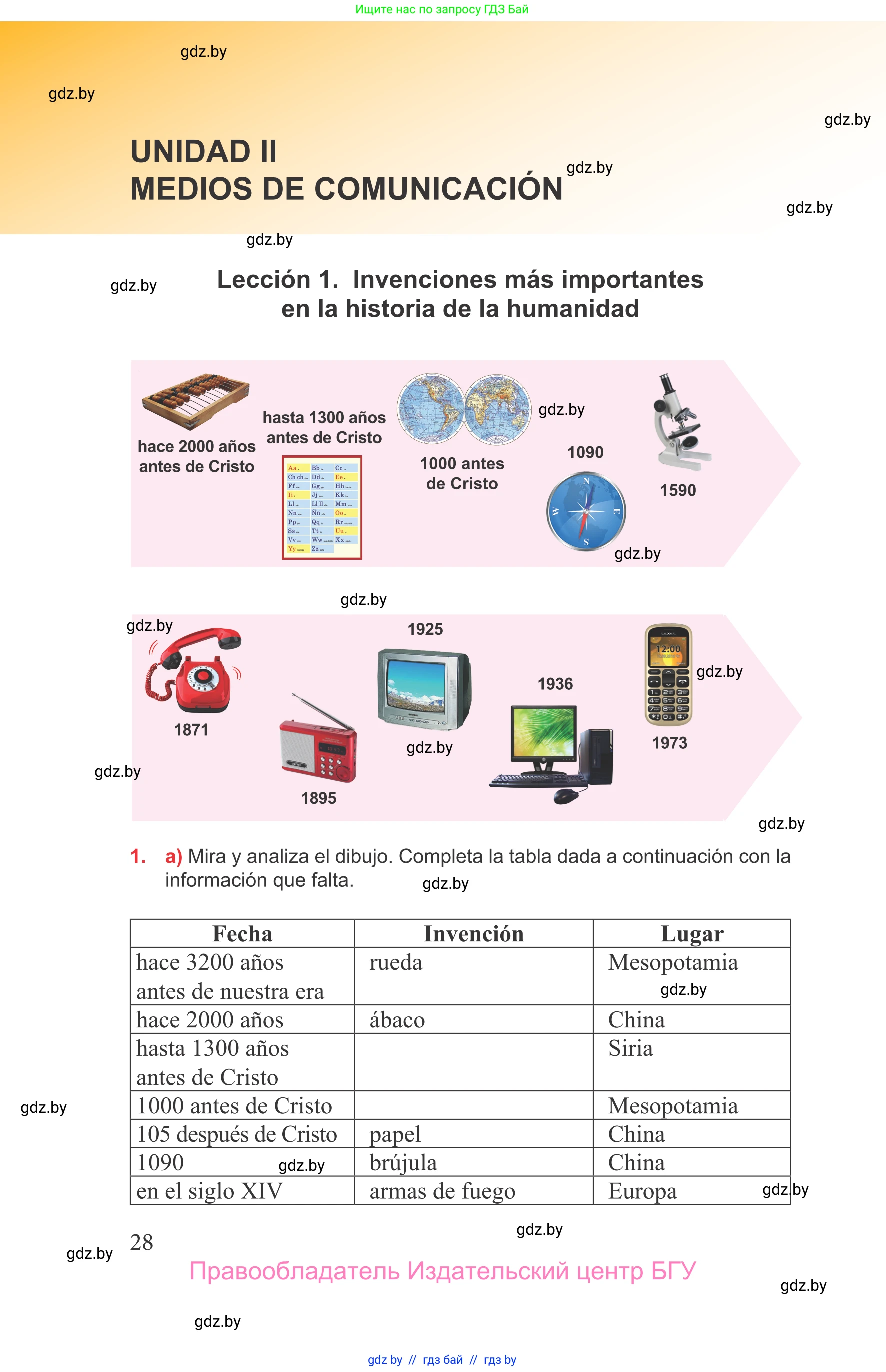 Испанский язык, 9 класс Учебник, авторы: Цыбулева Татьяна Эдуардовна, Пушкина Ольга Александровна, издательство Издательский центр БГУ, Минск, 2017, страница 28