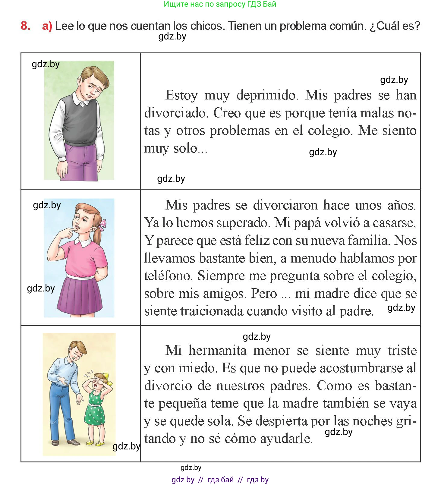 Испанский язык, 9 класс Учебник, авторы: Цыбулева Татьяна Эдуардовна, Пушкина Ольга Александровна, издательство Издательский центр БГУ, Минск, 2017, страница 10, номер 8, Условие