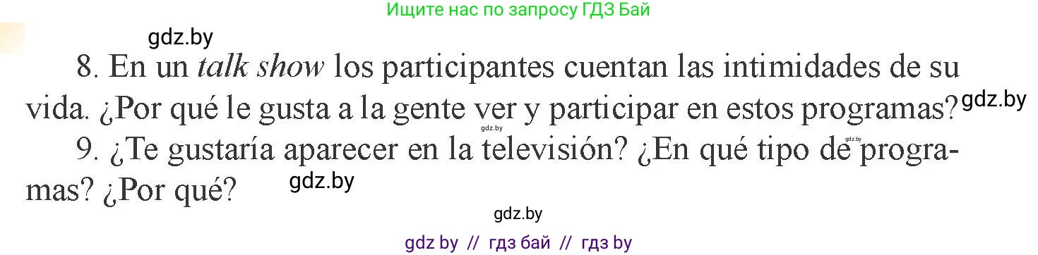 Испанский язык, 9 класс Учебник, авторы: Цыбулева Татьяна Эдуардовна, Пушкина Ольга Александровна, издательство Издательский центр БГУ, Минск, 2017, страница 35, номер 9, Условие (продолжение 2)