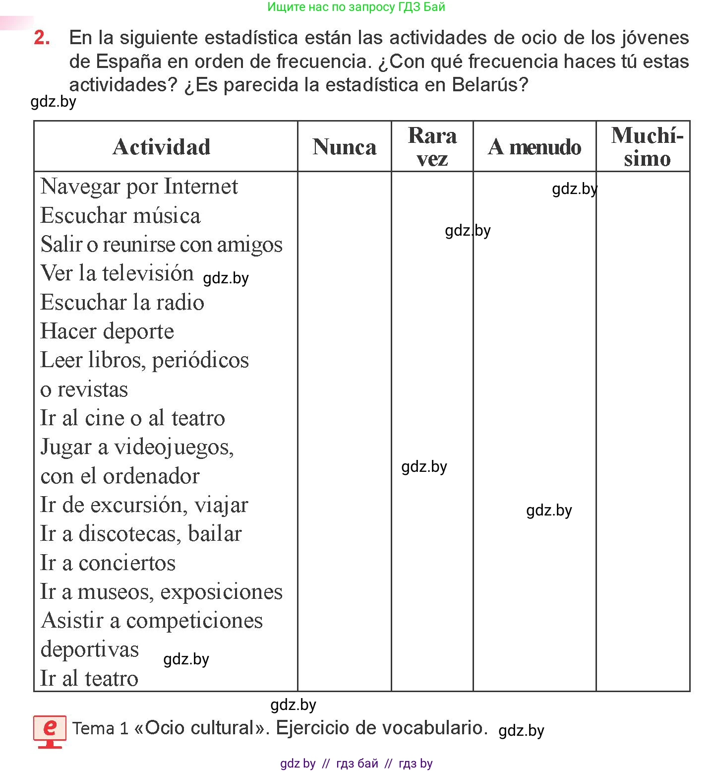 Испанский язык, 9 класс Учебник, авторы: Цыбулева Татьяна Эдуардовна, Пушкина Ольга Александровна, издательство Издательский центр БГУ, Минск, 2017, страница 98, номер 2, Условие