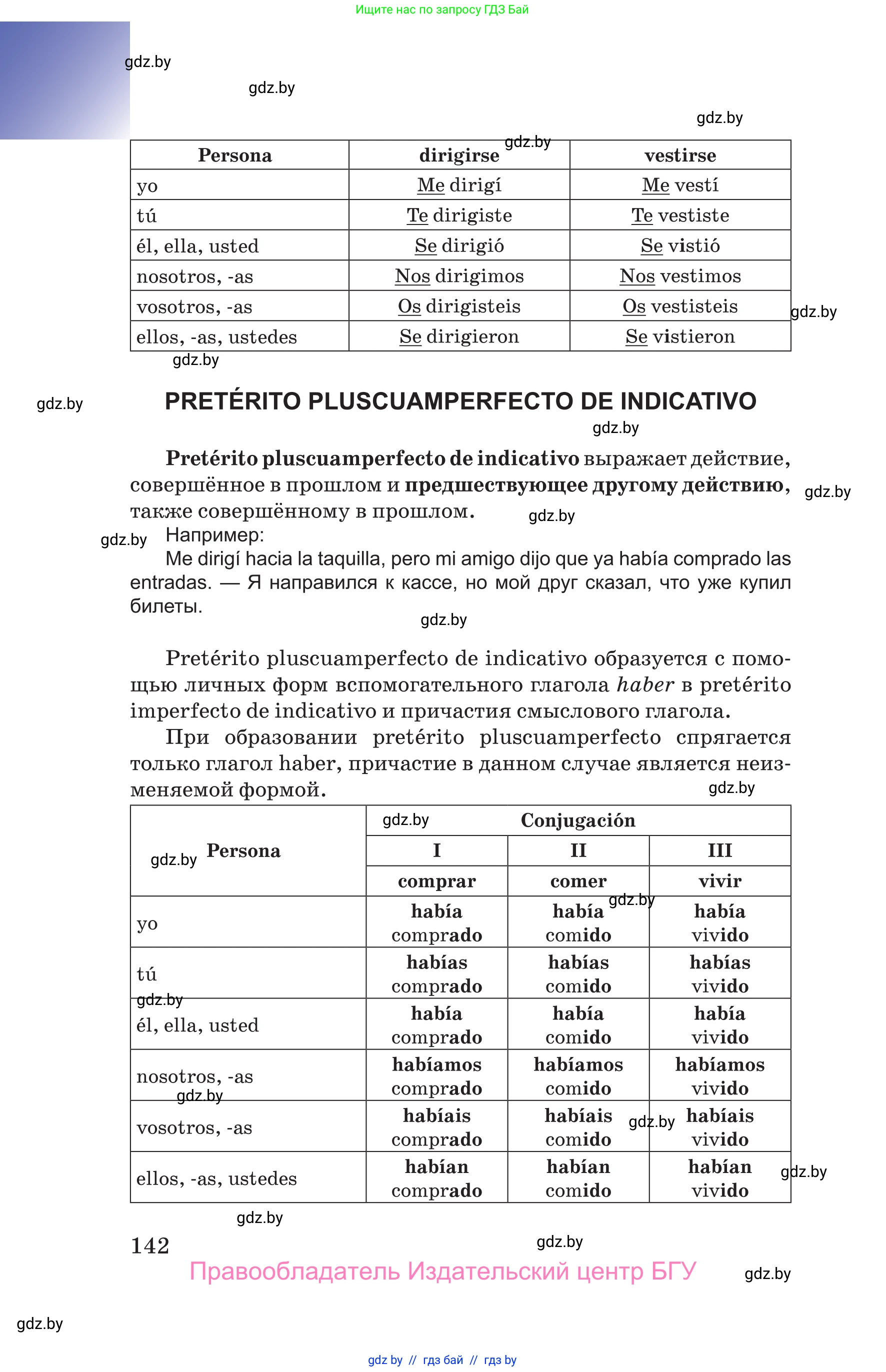 Испанский язык, 10 класс Учебник, авторы: Цыбулева Татьяна Эдуардовна, Пушкина Ольга Александровна, Карпиевич Галина Константиновна, издательство Издательский центр БГУ, Минск, 2019, оранжевого цвета, страница 142