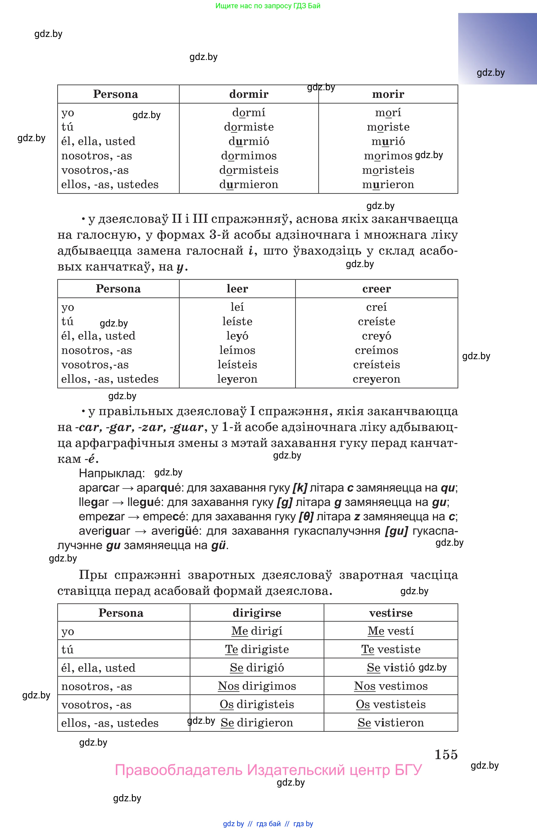 Испанский язык, 10 класс Учебник, авторы: Цыбулева Татьяна Эдуардовна, Пушкина Ольга Александровна, Карпиевич Галина Константиновна, издательство Издательский центр БГУ, Минск, 2019, оранжевого цвета, страница 155