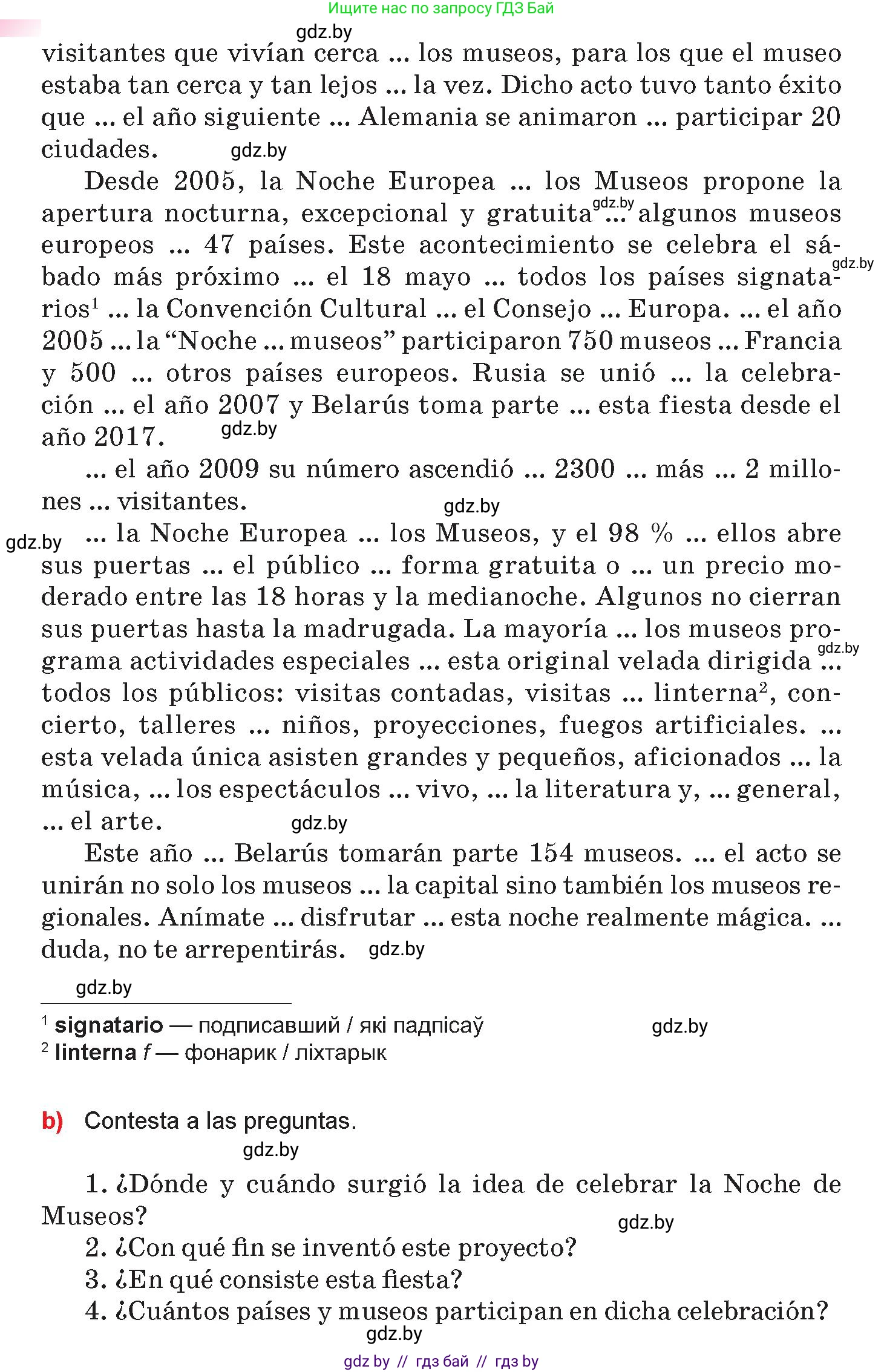 Испанский язык, 10 класс Учебник, авторы: Цыбулева Татьяна Эдуардовна, Пушкина Ольга Александровна, Карпиевич Галина Константиновна, издательство Издательский центр БГУ, Минск, 2019, оранжевого цвета, страница 93, номер 18, Условие (продолжение 2)