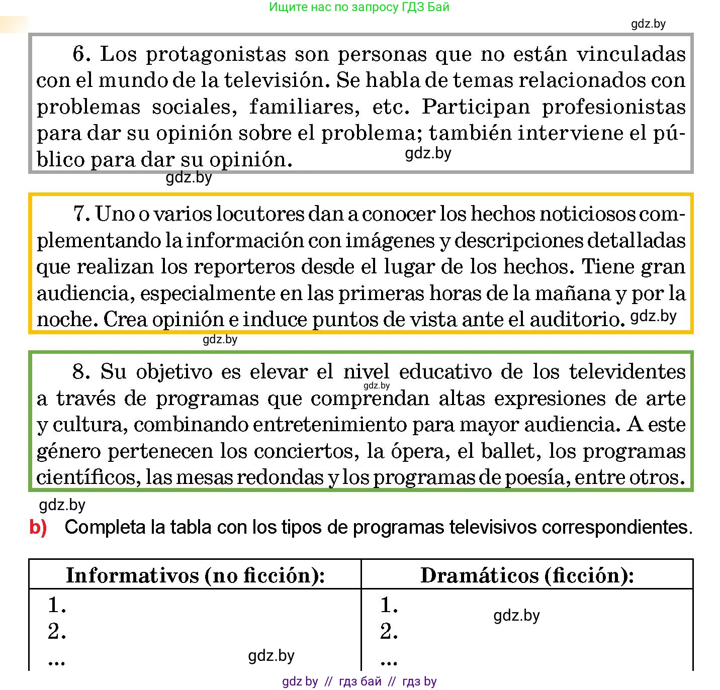 Испанский язык, 10 класс Учебник, авторы: Цыбулева Татьяна Эдуардовна, Пушкина Ольга Александровна, Карпиевич Галина Константиновна, издательство Издательский центр БГУ, Минск, 2019, оранжевого цвета, страница 135, номер 3, Условие (продолжение 2)