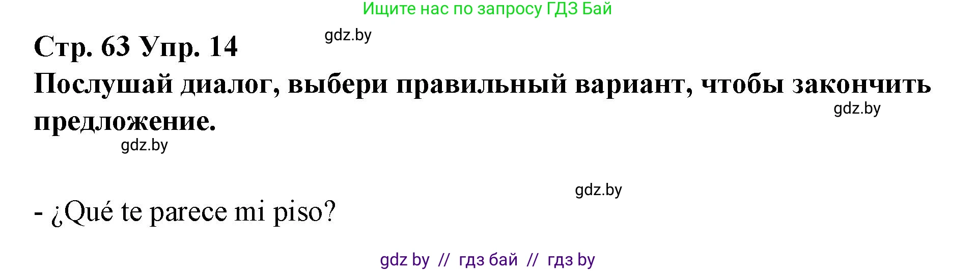 Испанский язык, 10 класс Учебник, авторы: Гриневич Елена Карловна, Янукенас Ольга Викторовна, издательство Вышэйшая школа, Минск, 2019, оранжевого цвета, страница 63, номер 14, Решение
